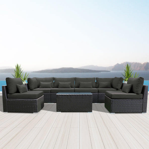 (7G) Modern Wicker Patio Furniture Sofa Set - Modenzi LLC