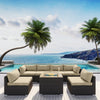 (7G-Fire) Modern Wicker Patio Furniture Sofa Set