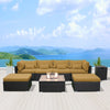 (7C-Fire ) Modern Wicker Patio Furniture Sofa Set