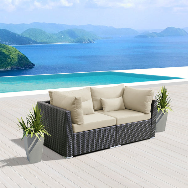 (2L)   Love Seat Modern Wicker Patio Furniture Sofa Set - Modenzi  Wicker Patio Outdoor Sofa Sectional Furniture Set