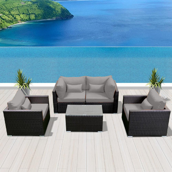 (5D) Modern Wicker Patio Furniture Sofa Set - Modenzi LLC
