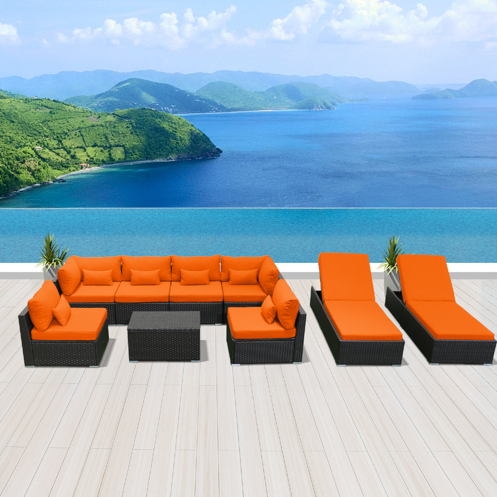 (9G) Modern Wicker Patio Furniture Sofa Set