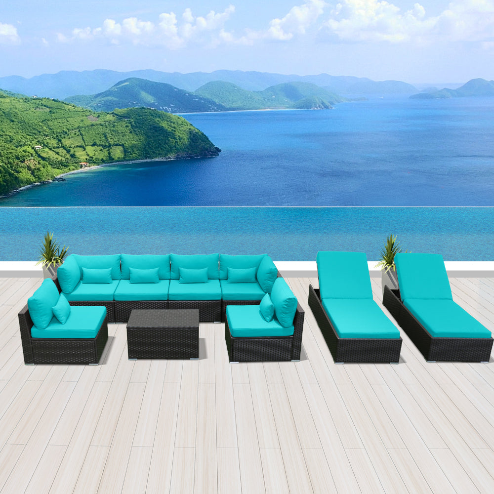 9g) modern wicker patio furniture sofa set | modenzi llc