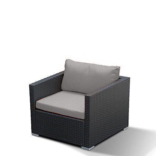 (1xD) Club Chair Outdoor Patio Furniture Espresso Brown Wicker - Modenzi LLC