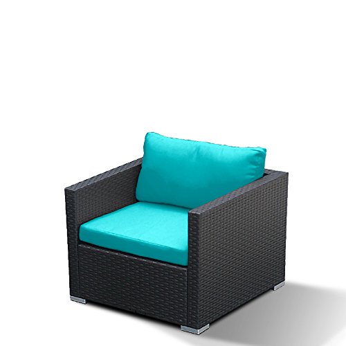(1xD) Club Chair Outdoor Patio Furniture Espresso Brown Wicker