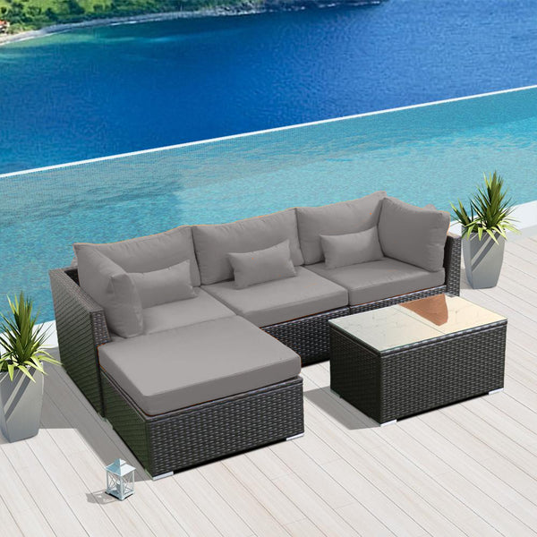 (5H) Modern Wicker Patio Furniture Sofa Set - Modenzi LLC