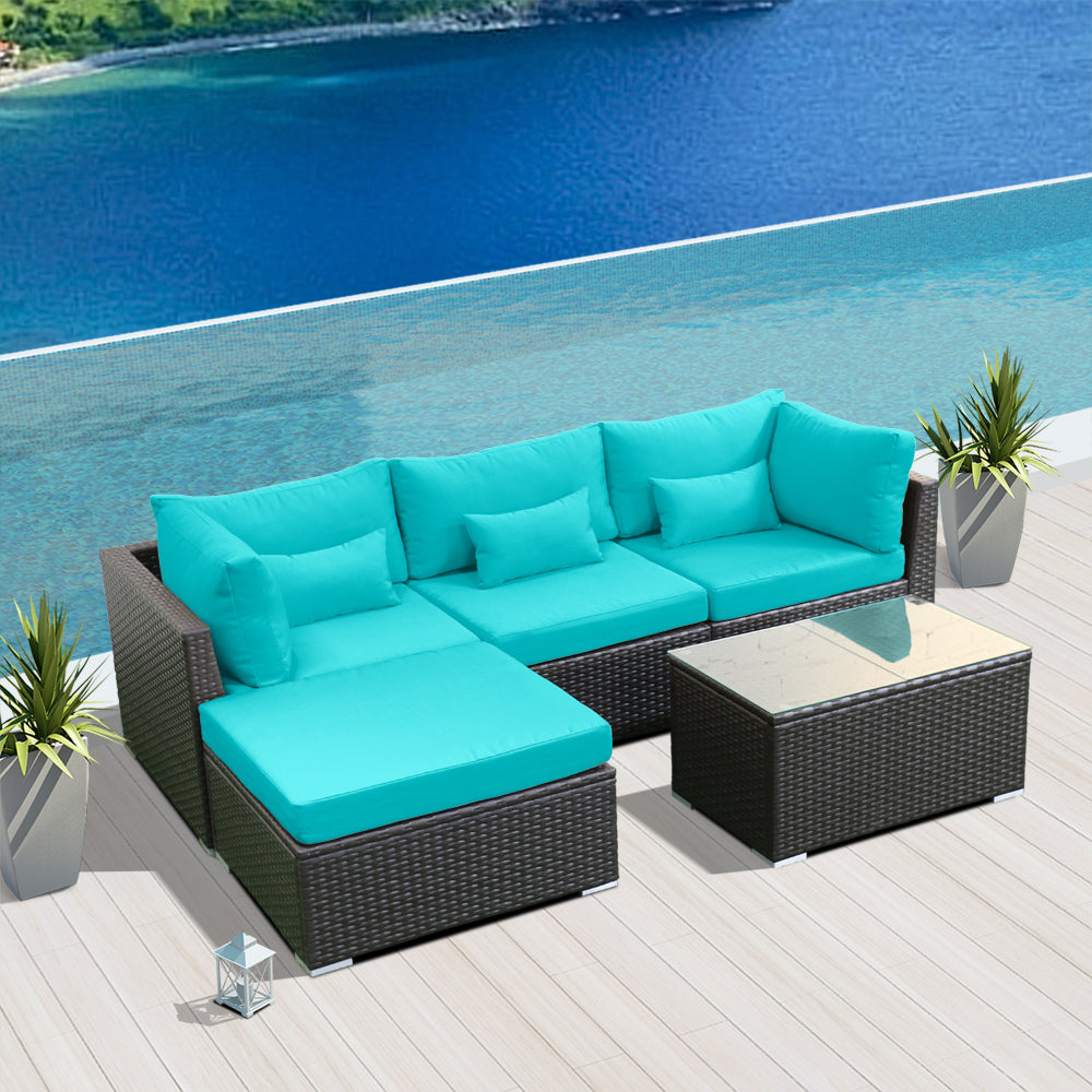 (5H) Modern Wicker Patio Furniture Sofa Set