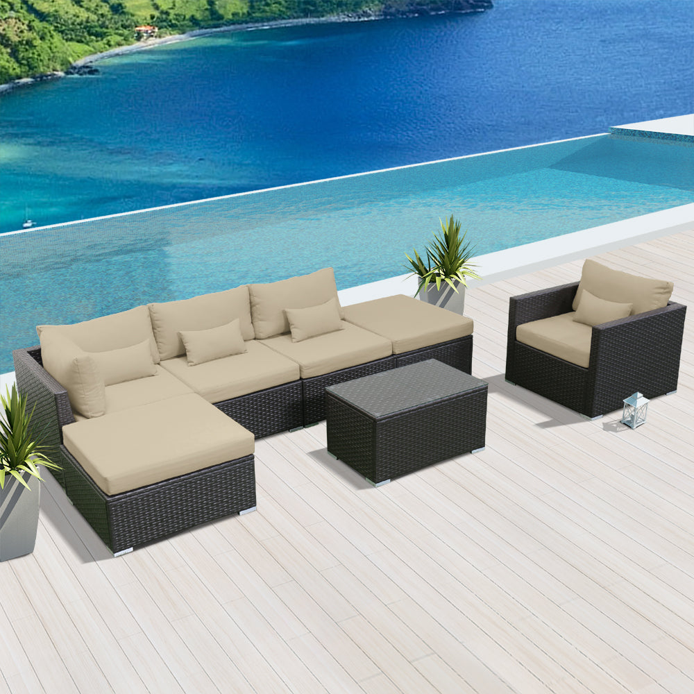 (7L) Modern Wicker Patio Furniture Sofa Set