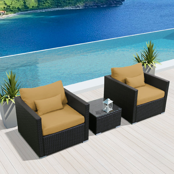 (3D) Modern Wicker Patio Furniture Sofa Set - Modenzi  Wicker Patio Outdoor Sofa Sectional Furniture Set