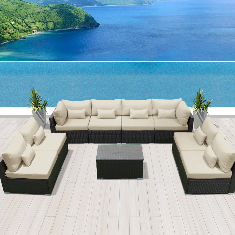 9g2) modern wicker patio furniture sofa set | modenzi llc