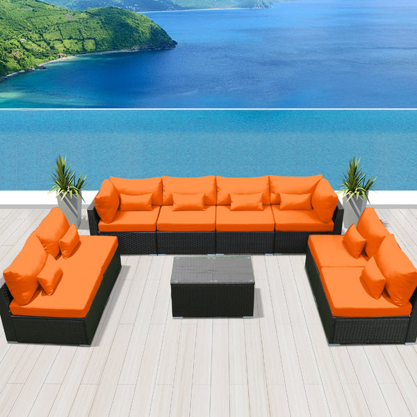 (9G2) Modern Wicker Patio Furniture Sofa Set - Modenzi  Wicker Patio Outdoor Sofa Sectional Furniture Set