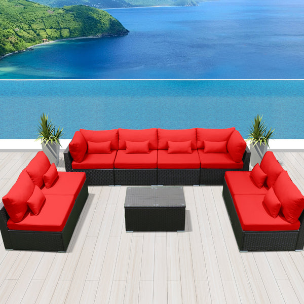 (9G2) Modern Wicker Patio Furniture Sofa Set - Modenzi  Wicker Patio Outdoor Sofa Sectional Furniture Set