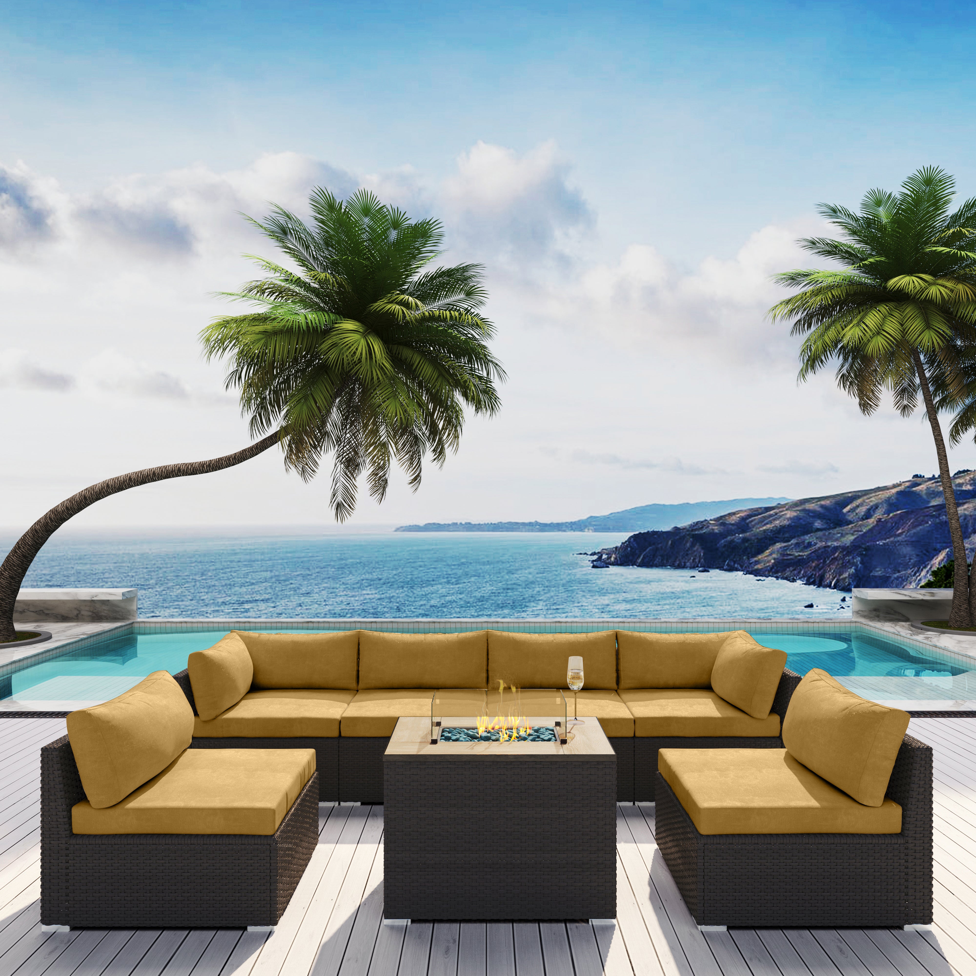 7g-fire) modern wicker patio furniture sofa set | modenzi llc