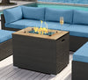 Rectangular Fire Pit Table Espresso Brown Wicker Resin